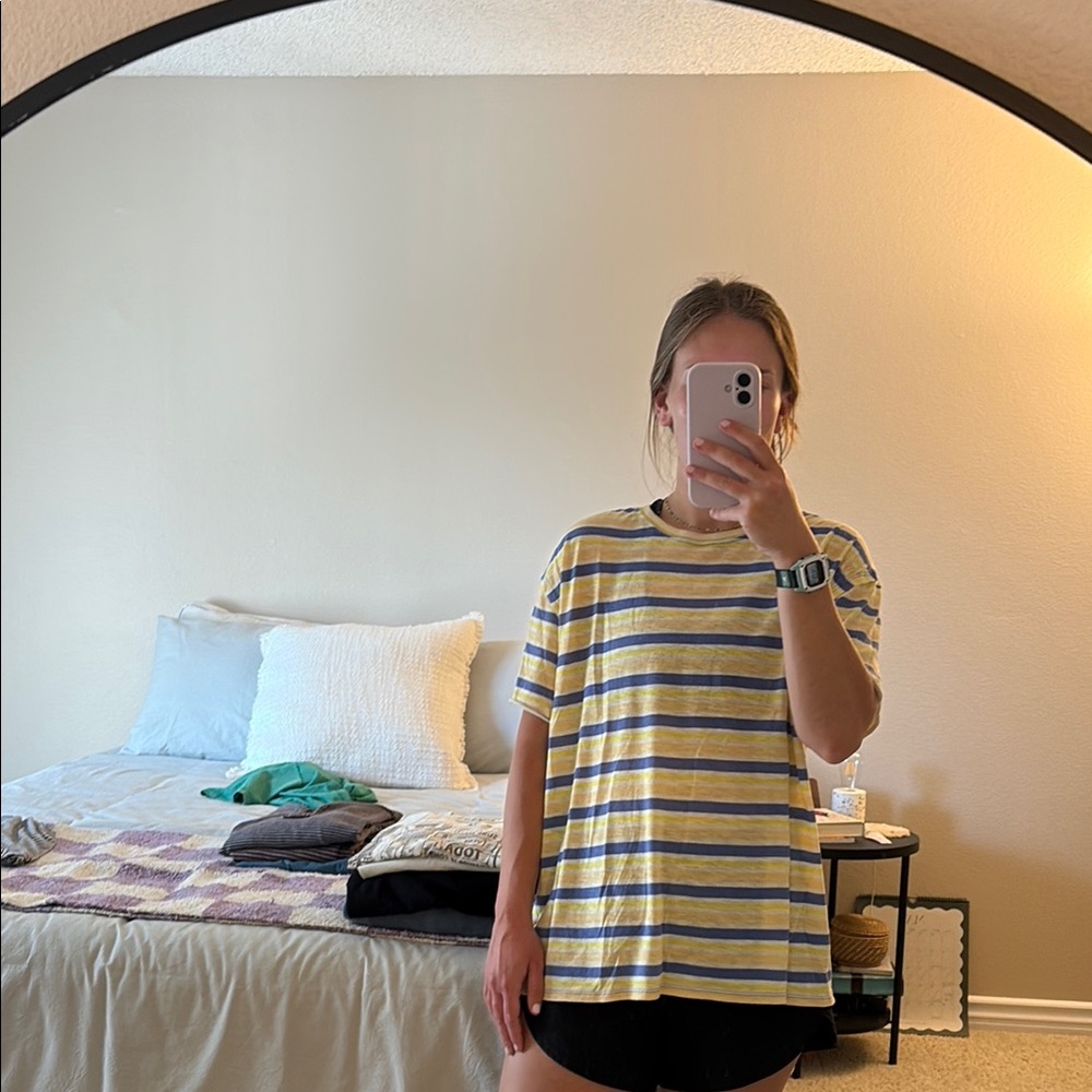 free people oversized striped tee